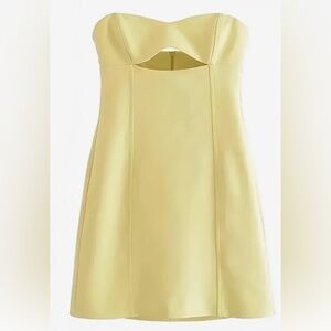 DAZEY HILL Yellow Cut-Out Strapless Mini Dress